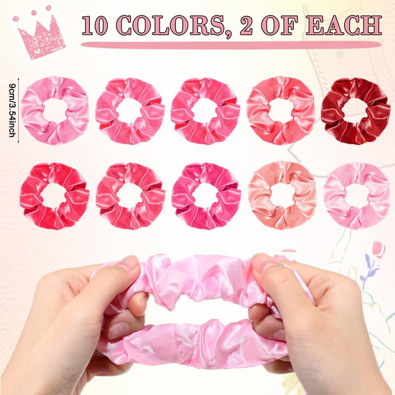 Yinkin 20 Set Ballerina Party Favor for Guest Soft Elastic Hair Tie Hair Scrunchies Ballet Tutu Funny Card Organza Bag Dance Recital Gift for Girls Valentines Galentines Birthday Party Decoration - Image 3