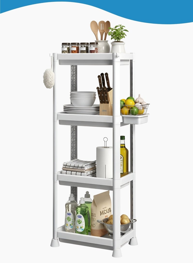 جوني رف تخزين نحيف من 4 طبقات للحمام – منظم تخزين مقاوم للماء لتوفير المساحة للمرحاض، الدش، المغسلة، الغرفة والمطبخ - Image 2