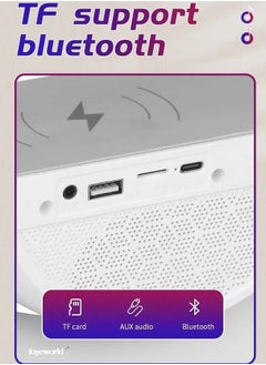 Joyeworld Multifunctional Wireless Charger RGB Light Alarm Clock Smart Bluetooth Speaker  - Image 4