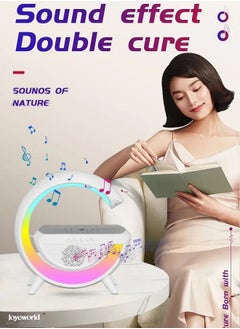 Joyeworld Multifunctional Wireless Charger RGB Light Alarm Clock Smart Bluetooth Speaker  - Image 3