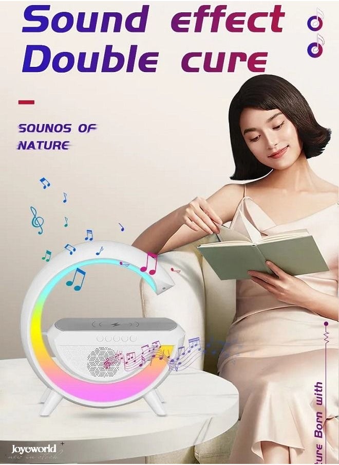 Joyeworld - Multifunctional Wireless Charger RGB Light Alarm Clock Smart Bluetooth Speaker - Image 1