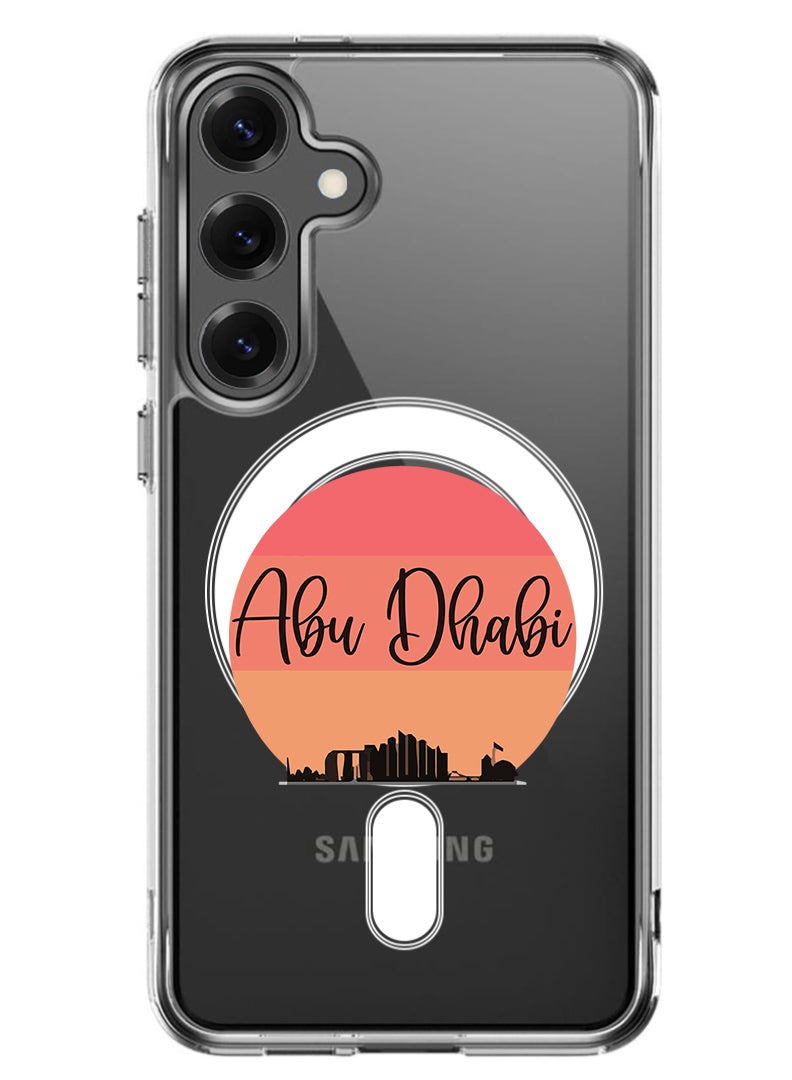 Theodor Magnetic Case for Samsung Galaxy S25 6.2-inch Compatible with MagSafe Wireless Charging, Shockproof Phone Bumper Cover Abu dhabi Sun - Image 1