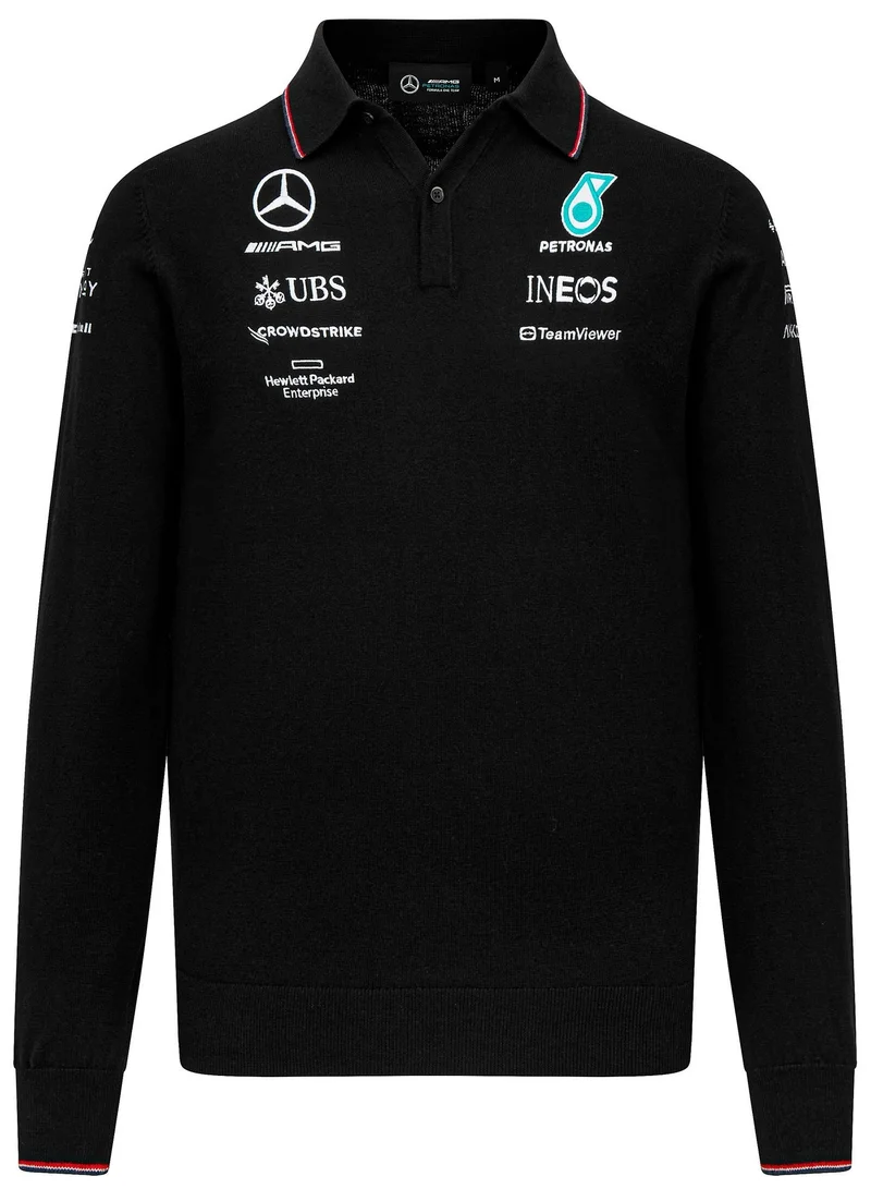 AMG Petronas Formula 1 Team  Mercedes Team Long Sleeve Knit Polo Shirt for Men | Best Price UAE