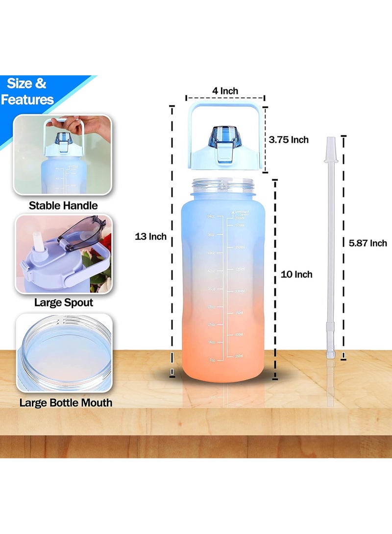 Generic Motivational Sports Water Bottle Set with Time Capacity Marker,3 Pack 2000ml+750ml+300ml BPA Free,for Office,Gym,Outdoor Sports,Kids School Fitness  - Image 4