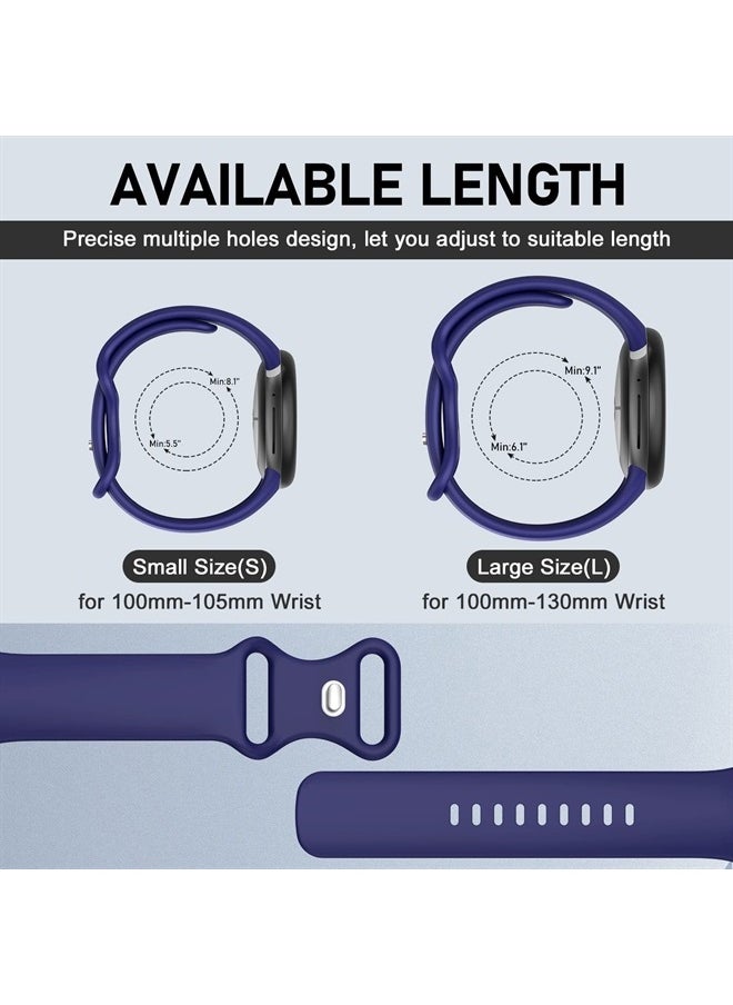 OVERSTEP Compatible for Google Pixel Watch Bands, Soft Silicone Sport Strap Metal Buckle for Google Watch Band, Replacement Google Pixel Watch 2022 Band for Women Men (Small, Blue)  - Image 4