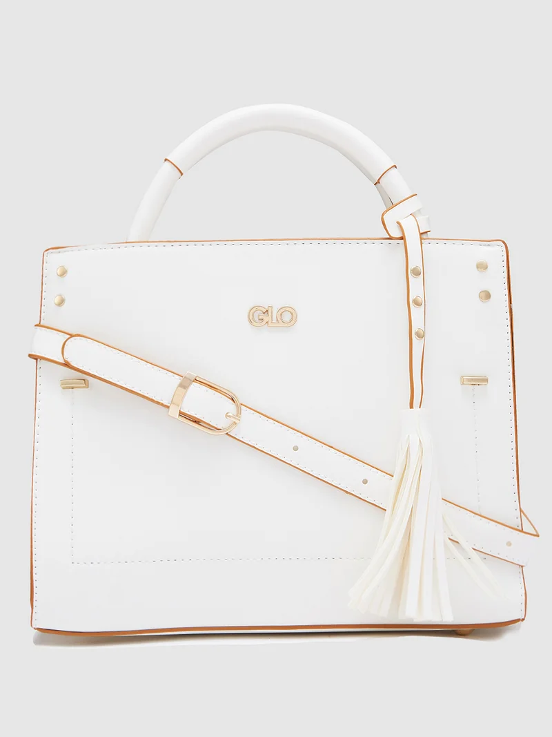 جلو باص حقيبة يد نسائية بيضاء سادة كاجوال