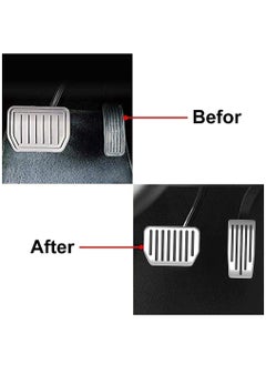 KASTWAVE Tesla Model 3 / Y Foot Pedals, Aluminum Alloy Non-Slip Replacement Accelerator and Brake Pedal, Set of 2(Silver)  - Image 4