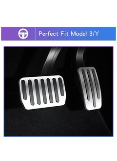 KASTWAVE Tesla Model 3 / Y Foot Pedals, Aluminum Alloy Non-Slip Replacement Accelerator and Brake Pedal, Set of 2(Silver)  - Image 3