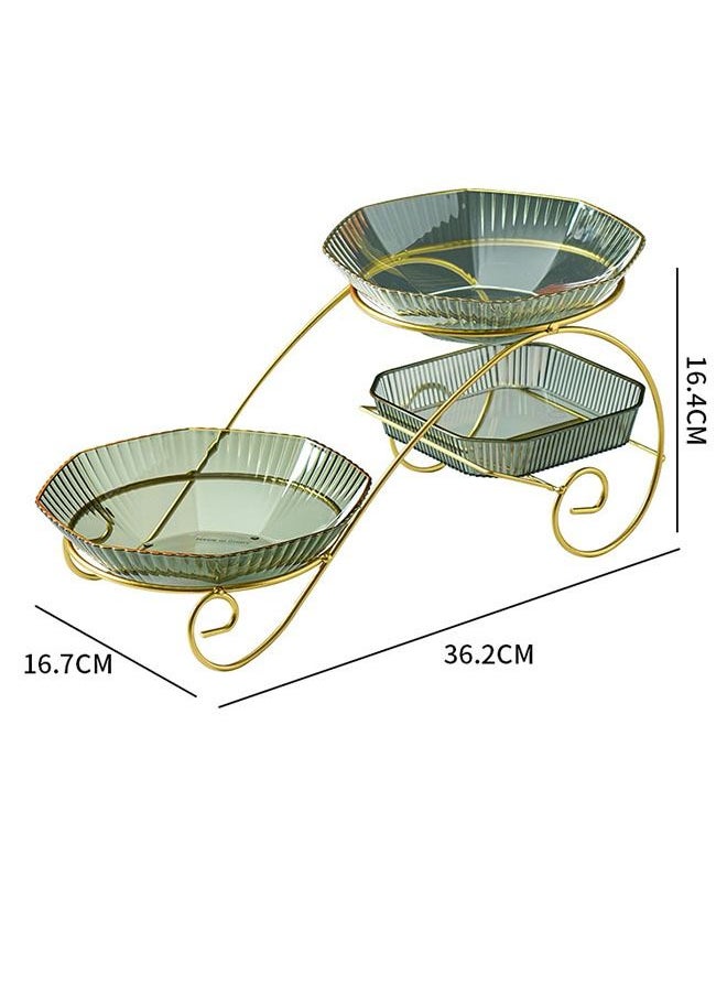 ZCM-HAPPY - Multi-layer Fruit and Nut Tray, Suitable For Living Room Coffee Table and Office Snack Display Tray - Image 1