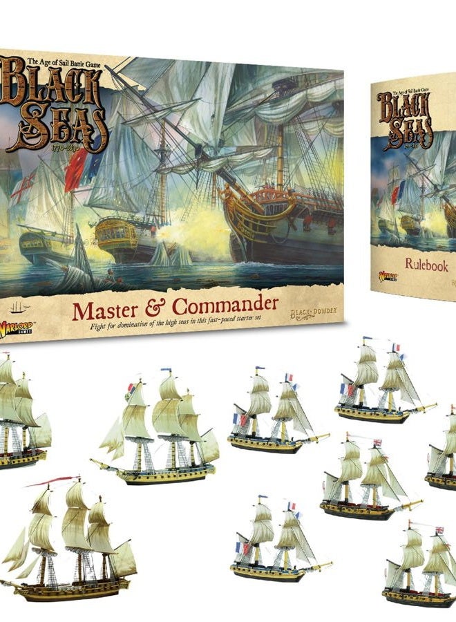 WARLORD GAMES مجموعة البداية ماستر وكوماندور بلاك سيز لعبة عصر الإبحار للاعبين 2 أو أكثر باستخدام المجسمات - Image 1