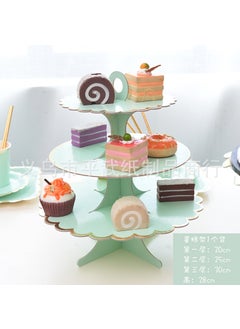 New Disposable Mint Green Dinnerware Set For Parties Birthdays Picnics One-time Use Tableware Cutlery Plates Napkins 1 three-layer cake stand monochrome bronzing mint green