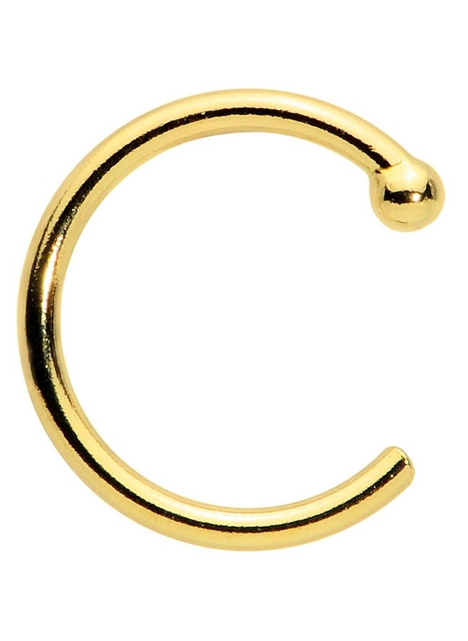 Body Candy Tiny Nose Ring Hoop 20 Gauge 1/4" Solid 14K Yellow Gold Nose Hoop Xtra Small Diameter  - Image 1