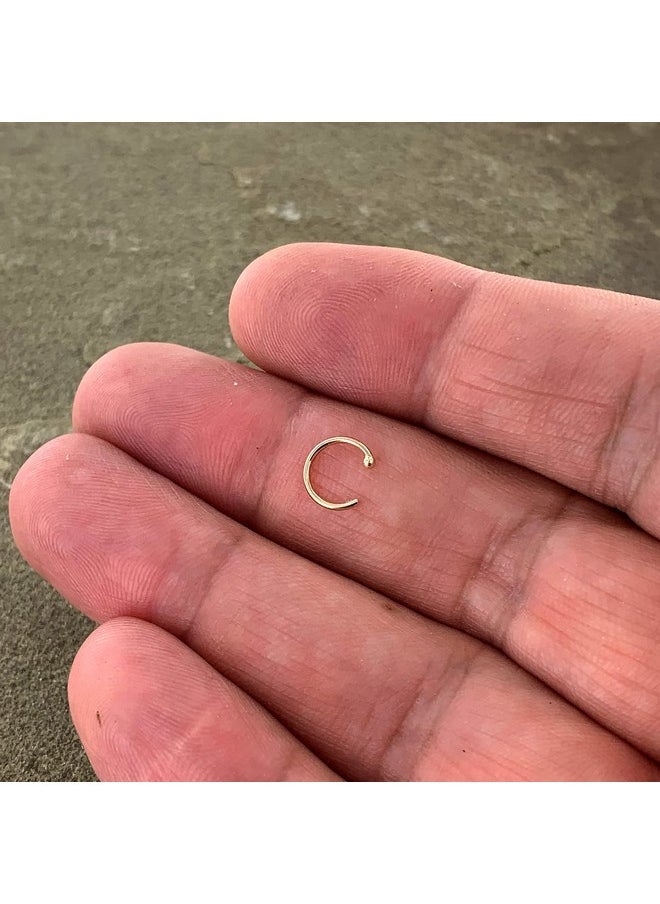 Body Candy Tiny Nose Ring Hoop 20 Gauge 1/4" Solid 14K Yellow Gold Nose Hoop Xtra Small Diameter  - Image 2