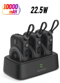Moxedo Combo 3 x 10,000 MaH Power Bank with Charging Dock 15W Power Delivery Wireless Charging with Built-in Type-C Cable