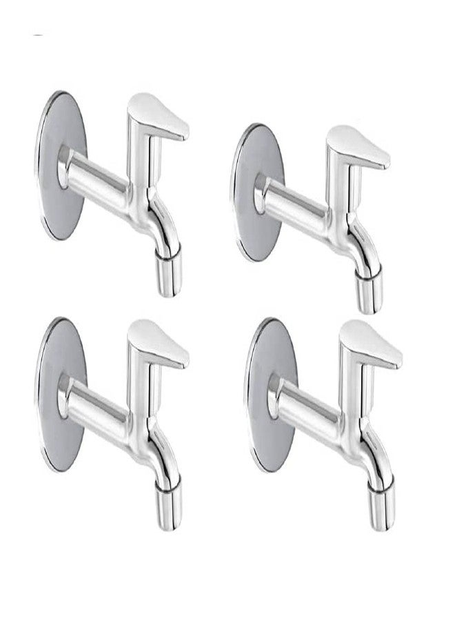 Jagger Fusion Stainless Steel Long Body taps for Bathroom and Kitchen taps with Chrome Finish and Quarter Turn Fitting (Wall Flange and Teflon Tape) Set of (4) - Image 1