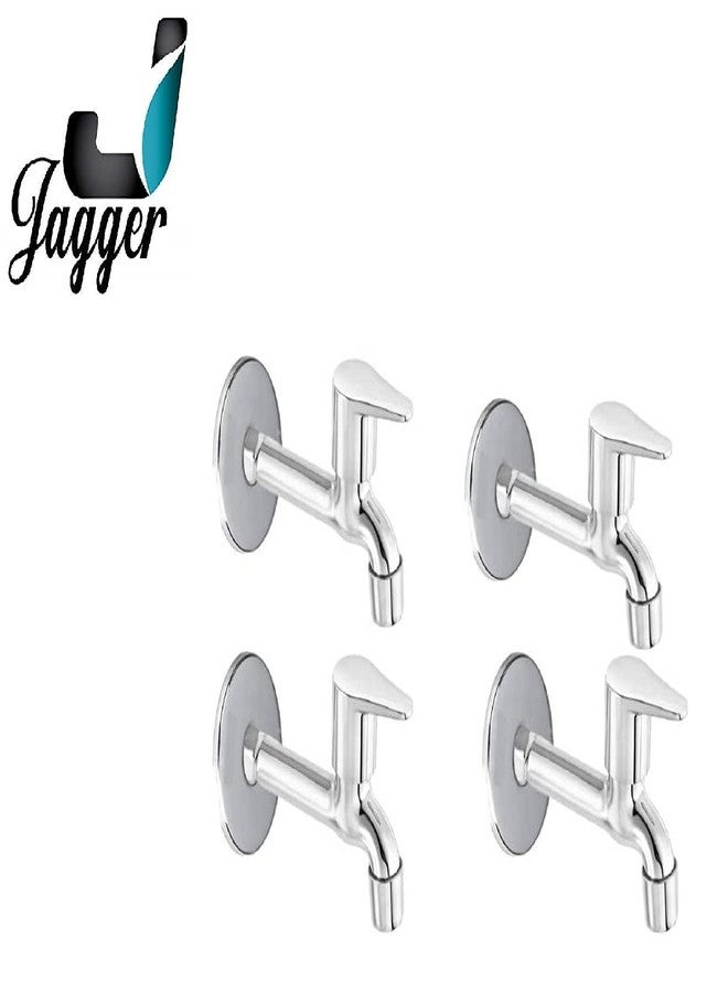 Jagger Fusion Stainless Steel Long Body taps for Bathroom and Kitchen taps with Chrome Finish and Quarter Turn Fitting (Wall Flange and Teflon Tape) Set of (4) - Image 2