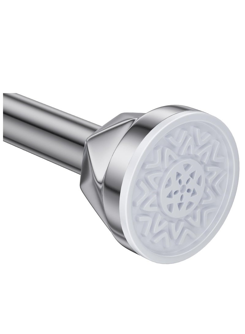 Shower Curtain Rod 27-80 Inches, No Drill Shower Rod Tension, Never Rust Anti-Slip Shower Curtain Rod for Bathroom Window, Adjustable Tension Shower Curtain Rod Silver  - Image 1