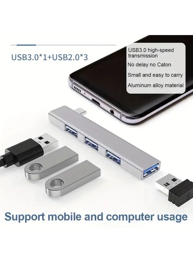 USB إلى 4 منافذ USB محور توصيل يميني مع طاقة محطة توسيع للحاسوب والجهاز اللوحي والهاتف الذكي - Image 5