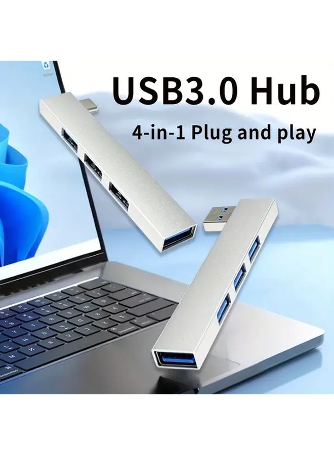 USB إلى 4 منافذ USB محور توصيل يميني مع طاقة محطة توسيع للحاسوب والجهاز اللوحي والهاتف الذكي - Image 2