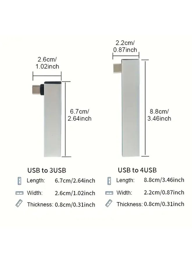 USB إلى 4 منافذ USB محور توصيل يميني مع طاقة محطة توسيع للحاسوب والجهاز اللوحي والهاتف الذكي - Image 4