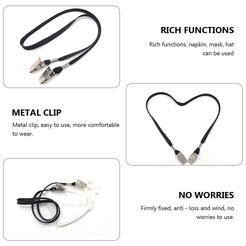 10pcs Lanyard Neck Hanging Rope Outdoor Masks Strap with Two Clip - Image 5