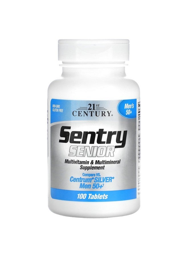 21st Century Sentry Senior Men 50Plus Tablets, White Unscented 100 Count - Image 1