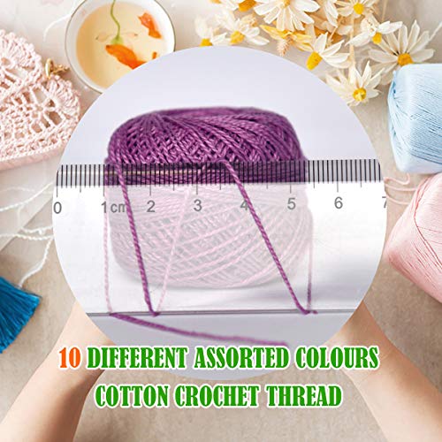 colored bird Crochet Thread 10 Balls Cardinal Size 8 for Crochet Hardanger Cross Stitch Needlepoint Hand Embroidery (Purple Series) - Image 4