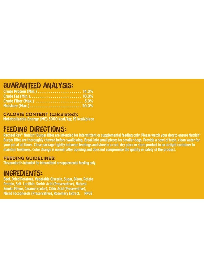 راتشل راي راشيل راي نيوتريش برجر بايتس، مكافآت الكلاب المصنوعة من اللحوم الحقيقية، وصفة برجر لحم البقر مع البيسون، 3 أونصات (عبوة من 8 قطع)، خالية من الحبوب - Image 3