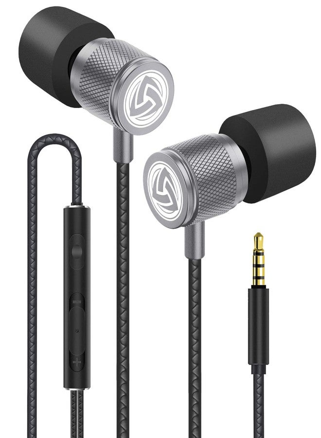 LUDOS Ultra Wired Earbuds in-Ear Headphones, 5 Years Warranty, Earphones with Microphone, Noise Isolating Ear Buds, Memory Foam for iPhone, Samsung, School Students, Kids, Women, Small Ears - Grey - Image 1