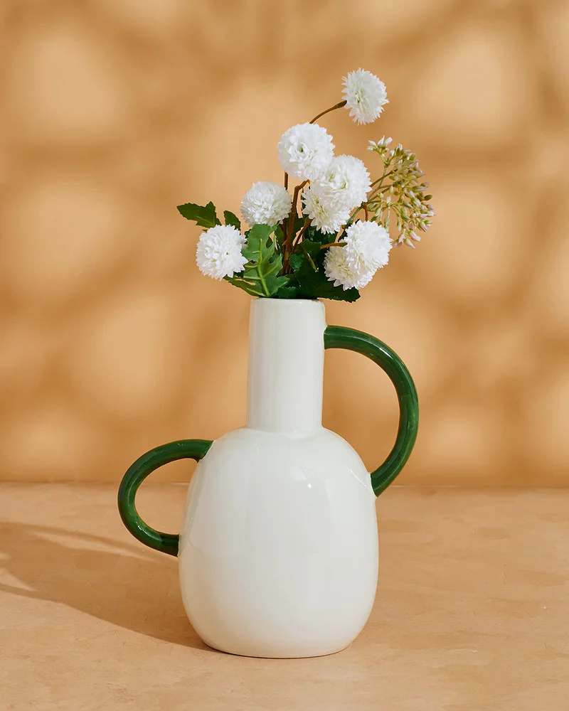 REDTAG Green Ceramic Decorative Vase 25x21.5x13Cm