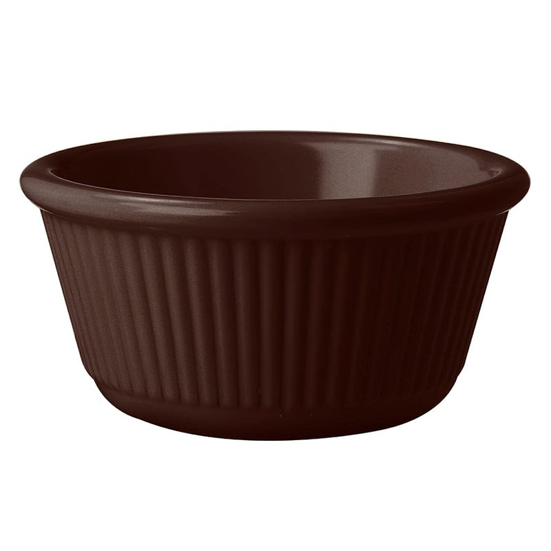 GET RM389BR Brown 3 oz Fluted Ramekin Break Resistant Brown Pack of 12