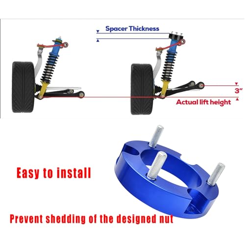 JS SUPER WORK 2.5" Front Leveling Lift Kits for Hilux Vigo Revo 2005-2023 / Fortuner 2005-2023 / FJ Cruiser 2007-2015 / Tacoma 2005-2023/2003-2023 4Runner, 35mm Shocks Absorber Coil Strut Spacers Spring Kit - Image 3
