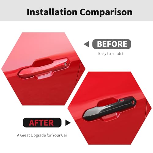 RT-TCZ RTTCZ Door Handle Cover Trim Decoration Exterior Accessories for Ford Mustang 2024 2025 Black - Image 3