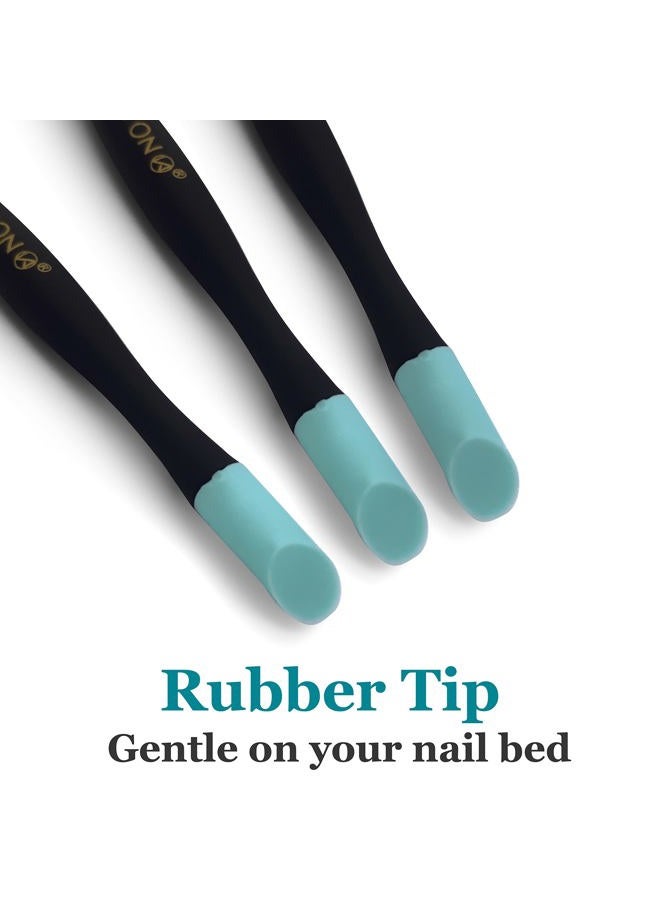 IVON 3 Pack Cuticle Trimmer Pusher Remover, Rubber Tip Gentle on Nail Bed - Image 2
