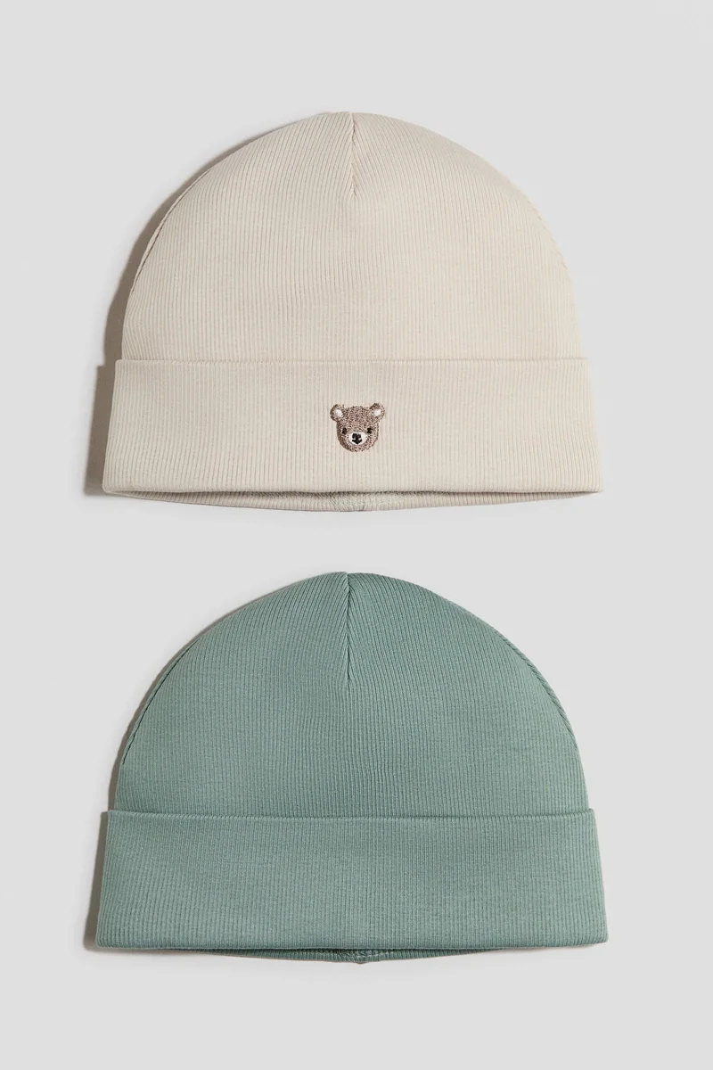H&M 2-pack ribbed beanies