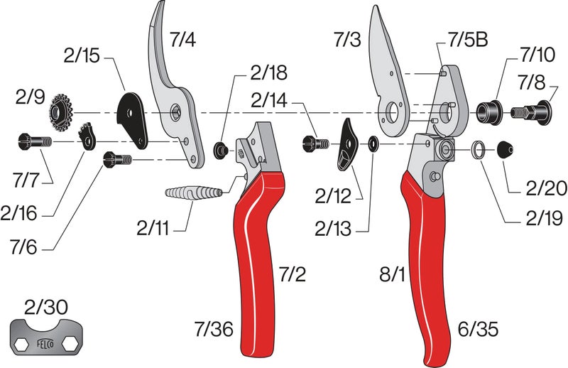 FELCO Felco Ergonomic Hand Pruner with 1-inch Cutting Capacity, 8.25in - 100052387  - Image 3