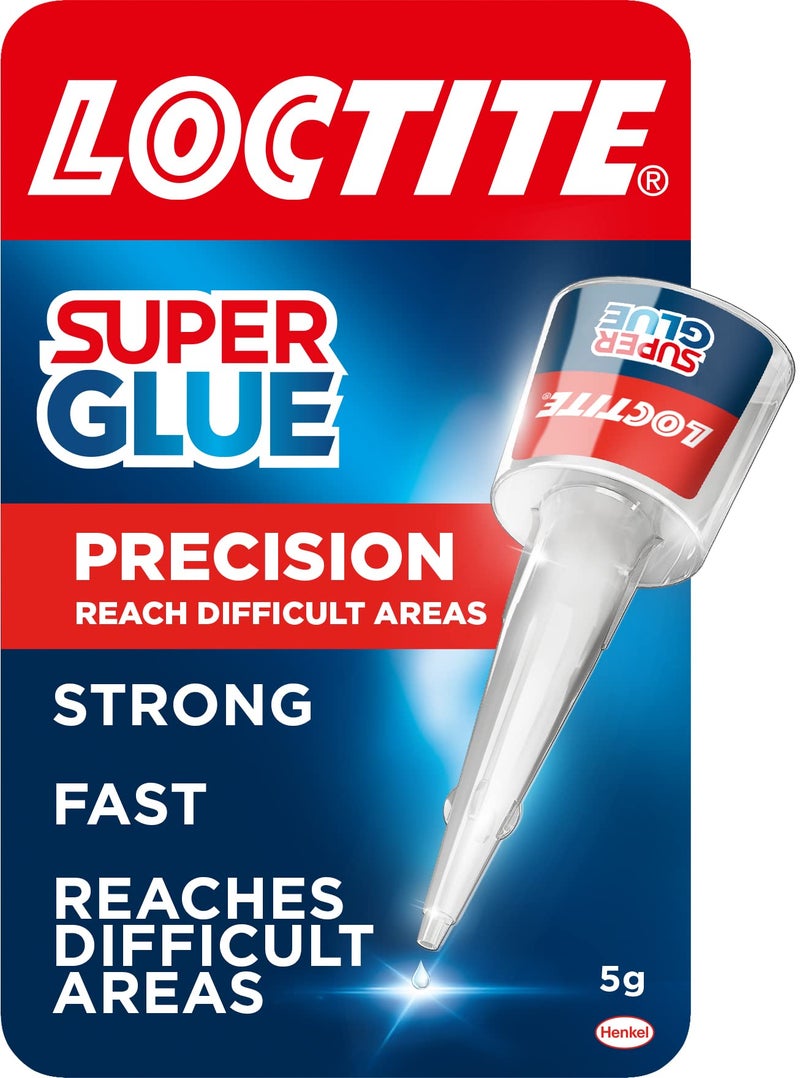Loctite Precision, Strong All Purpose Liquid Adhesive for Accurate Repairs, controlled application on hard to reach surfaces, bonds in seconds, waterproof, multi material, DIY, super glue, 5g - Image 1