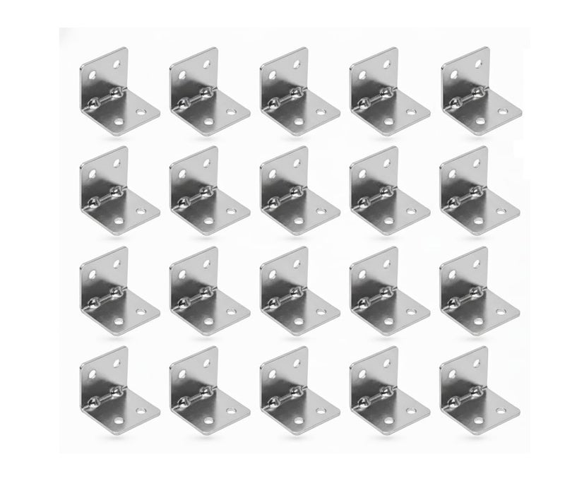 MHS Heavy-Duty L Metal Brackets – Silver Finish Corner Brace – Right Angle Support for Wood Shelves, Cabinets, and Furniture (12, 40 X 25 X 25) - Image 1