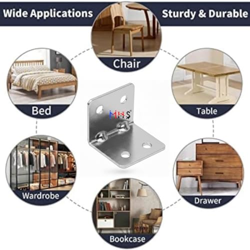 MHS Heavy-Duty L Metal Brackets – Silver Finish Corner Brace – Right Angle Support for Wood Shelves, Cabinets, and Furniture (12, 40 X 25 X 25) - Image 5