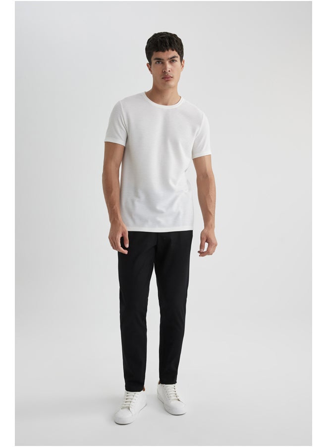 DeFacto - Man Slim Fit Crew Neck Short Sleeve Smart Casual Knitted T-Shirt - Image 1