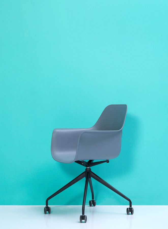 Multi-Purpose Visitor Chair Upholstered Seat and Back, Grey