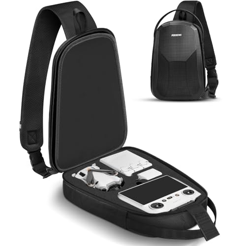PEKREWS Mini 4 Pro Case Mini 34 Pro Waterproof Hard Carrying Case Portable Travel Drone Sling Backpack Crossbody Bag for DJI RC 2RCN3N2N1 Controller DJI Fly More Combo and Drone Accessories - Image 1