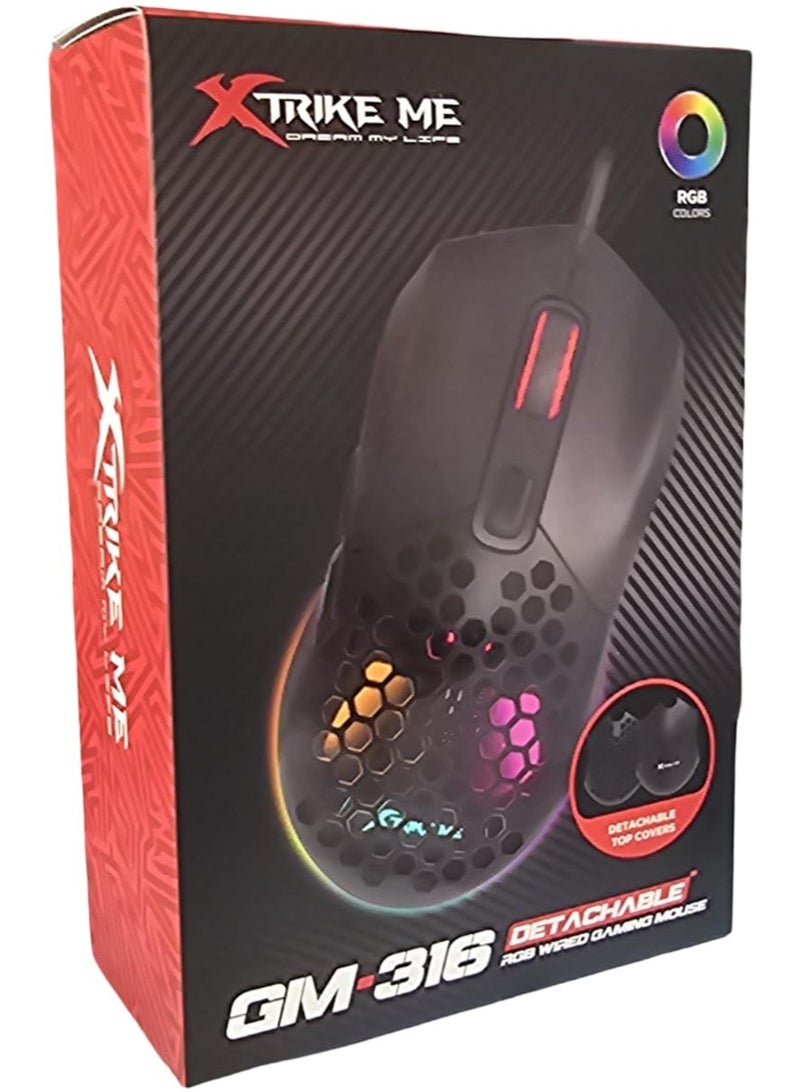 XTRIKE ME GM-316 Wired Gaming Mouse, Black - Image 2