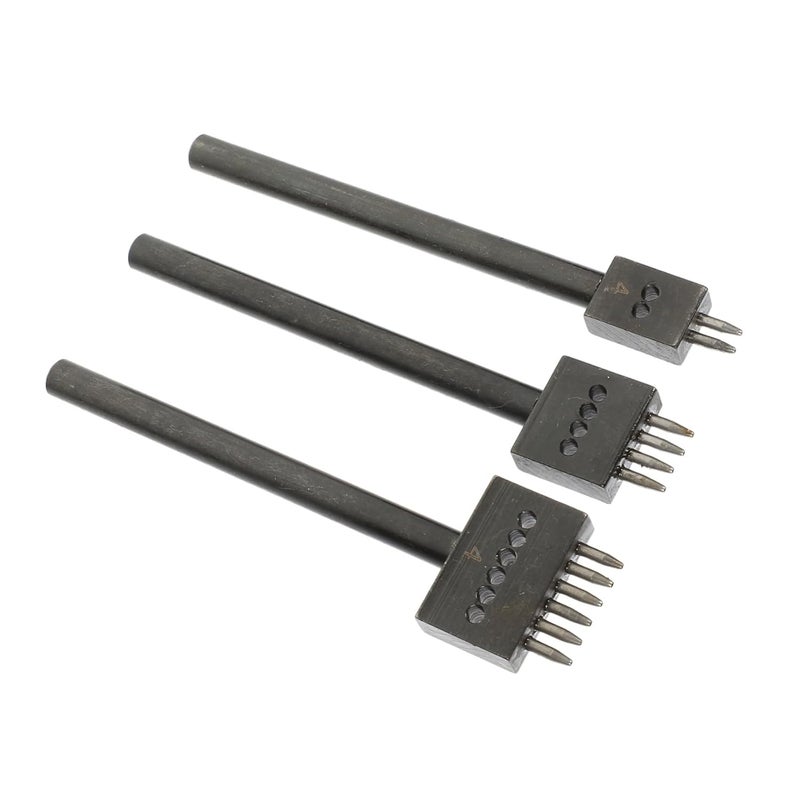 3Pcs Leather Punching Tool Hole Punch for Leather Crafts for Belts Shoes and Accessories Smooth Edges Compact Design - Image 1