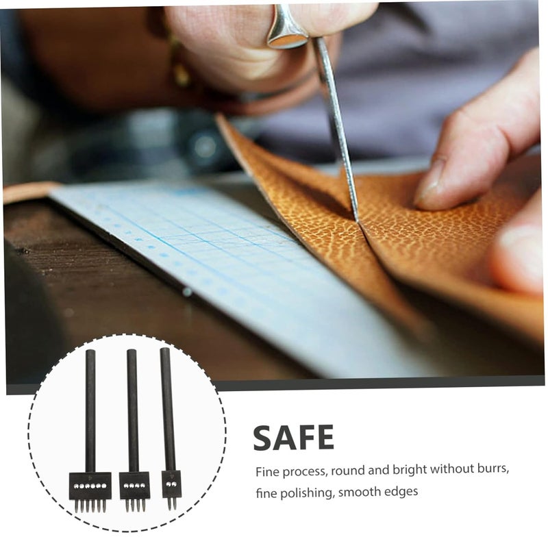 3Pcs Leather Punching Tool Hole Punch for Leather Crafts for Belts Shoes and Accessories Smooth Edges Compact Design - Image 5