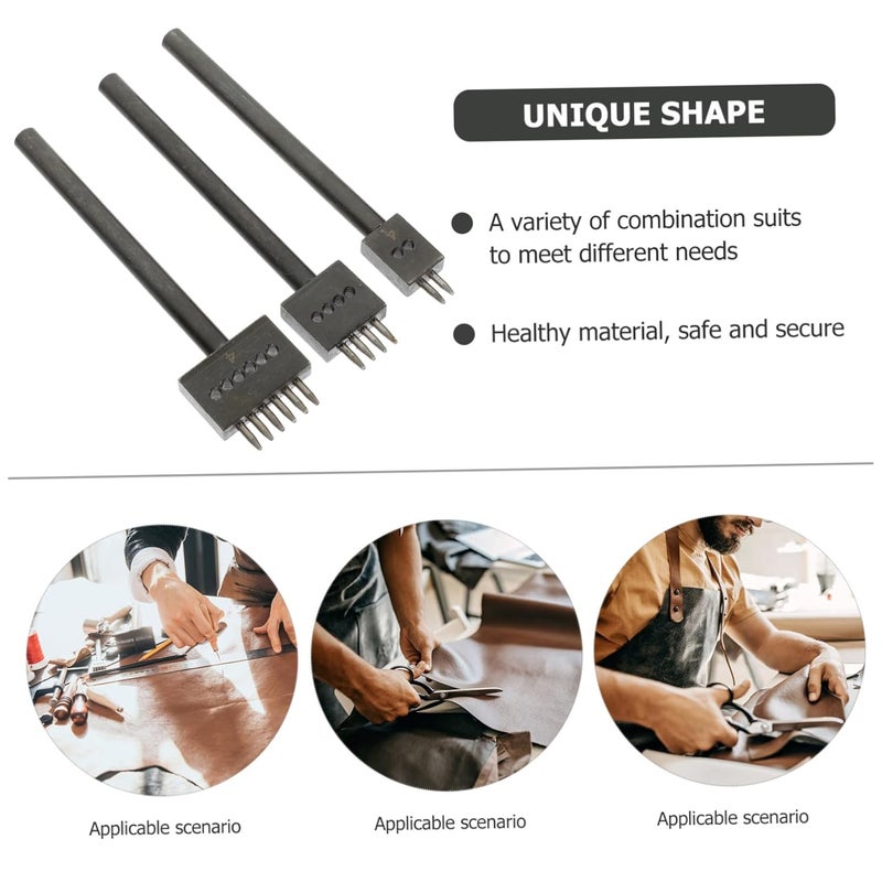 3Pcs Leather Punching Tool Hole Punch for Leather Crafts for Belts Shoes and Accessories Smooth Edges Compact Design - Image 2