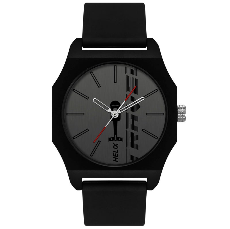 Helix by Timex Analog Watch for Man with Grey Octagonal Dial & Black Silicone Strap Band Water Resistant Men's Wrist Watches - TW041HG13 - Image 5