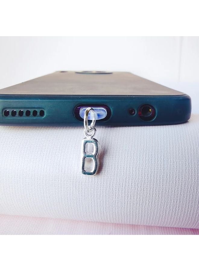 Letter B Phone Charm Dust Plug For iPhone 5 To 14 Interface Gift For Friends - Image 1
