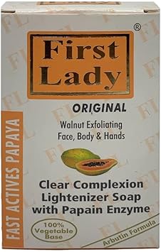 First Lady Papaya Clear Complexion Lightenizer Soap 200g Lightening Exfoliating - Image 1