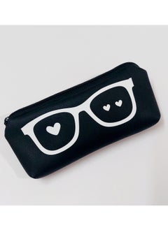 Generic Faux leather soft black eyeglasses soft case 